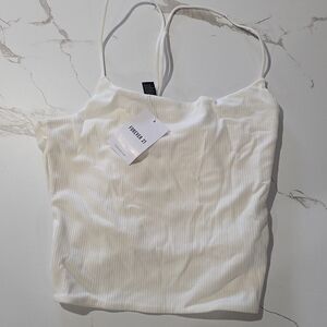 Forever 21 Cream Ribbed Tank Top